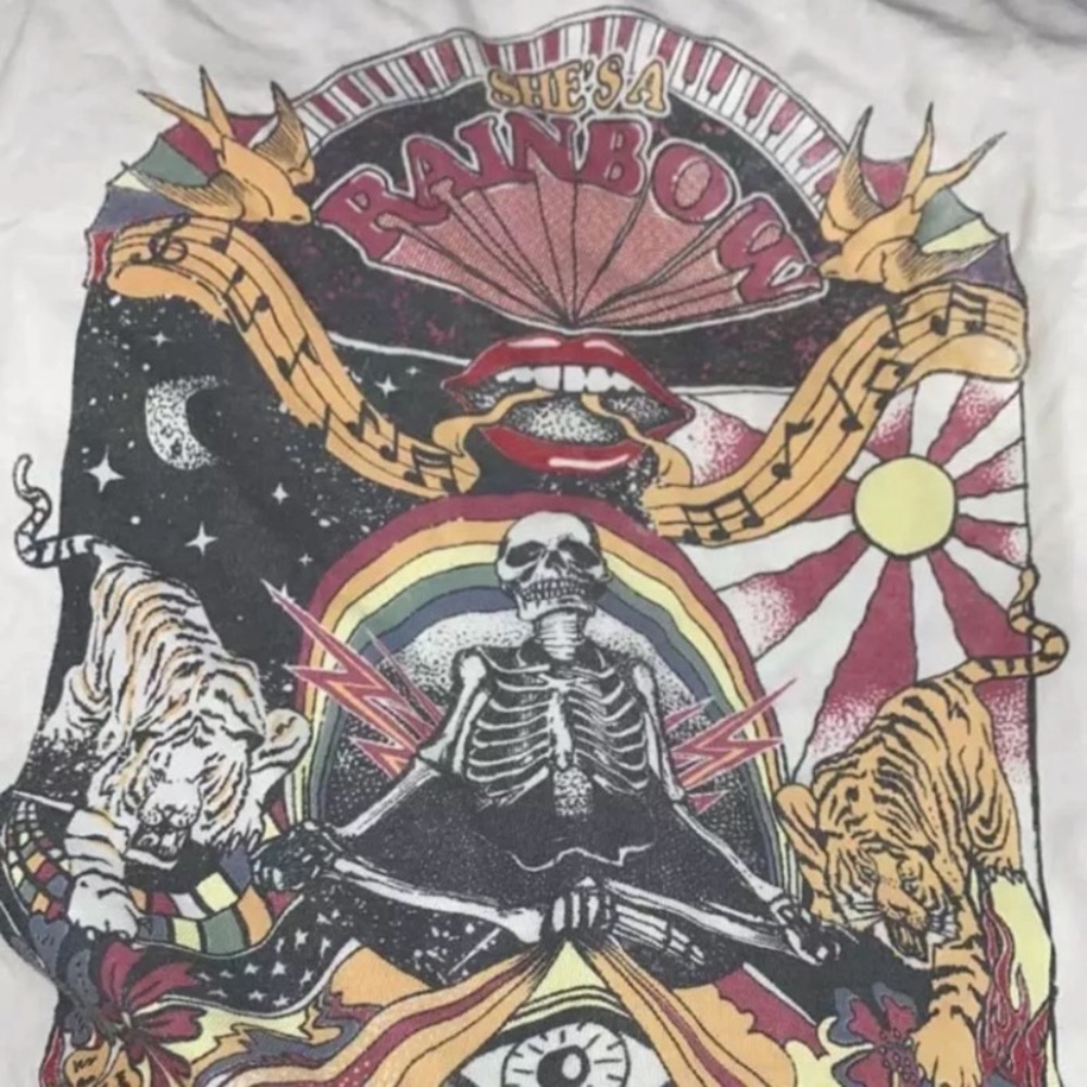 SOLD OUT Boho She’s A Rainbow Dreamland White Graphic Tee - Picture 7 of 8